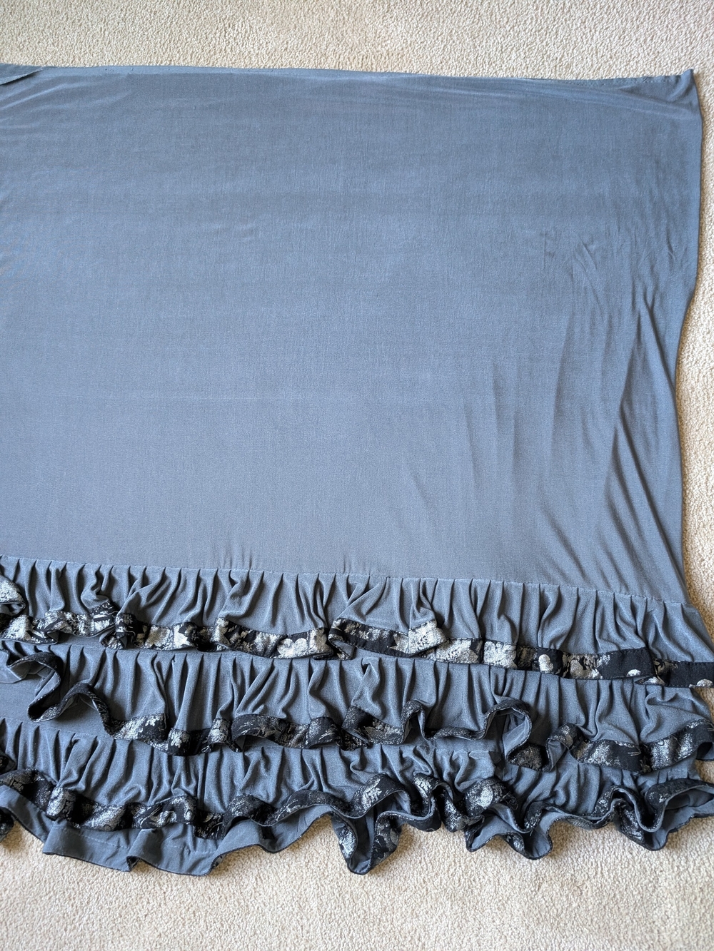 Women’s Ruffled Saree in Slate Gray